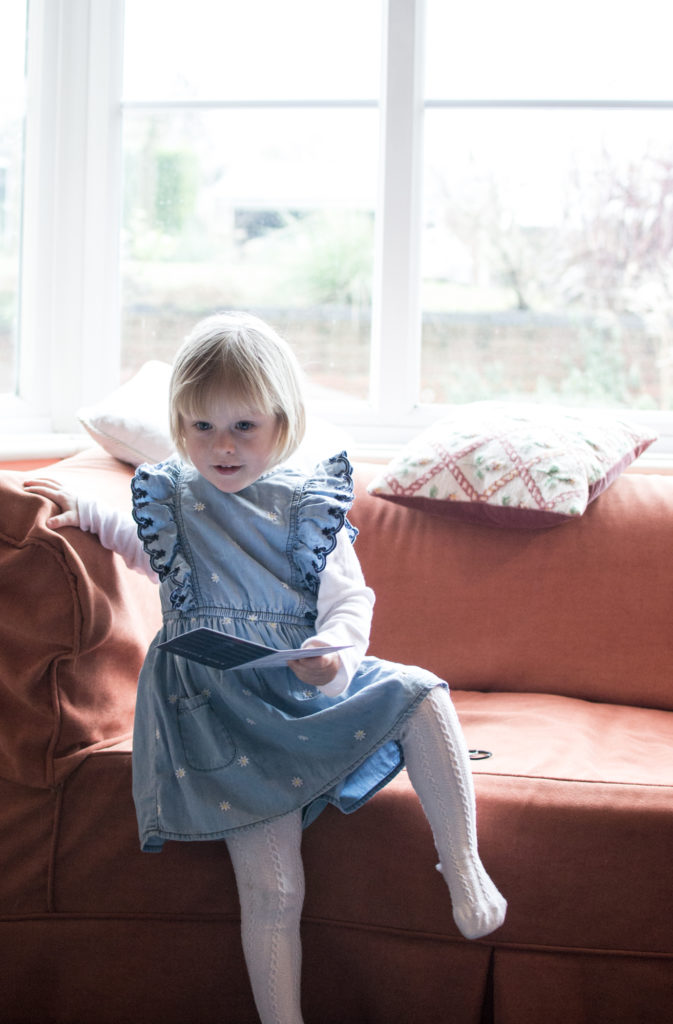 Mothercare Denim Embroidered Angel Sleeved Dress