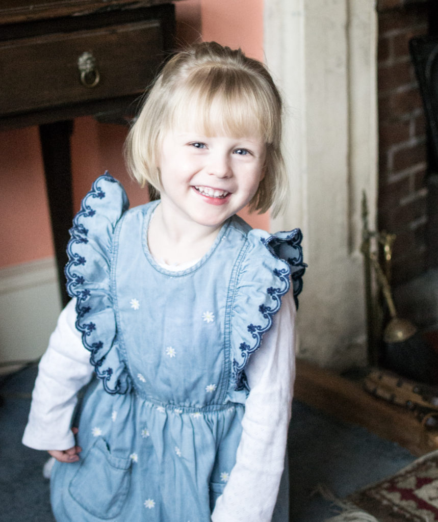 Mothercare Denim Embroidered Angel Sleeved Dress