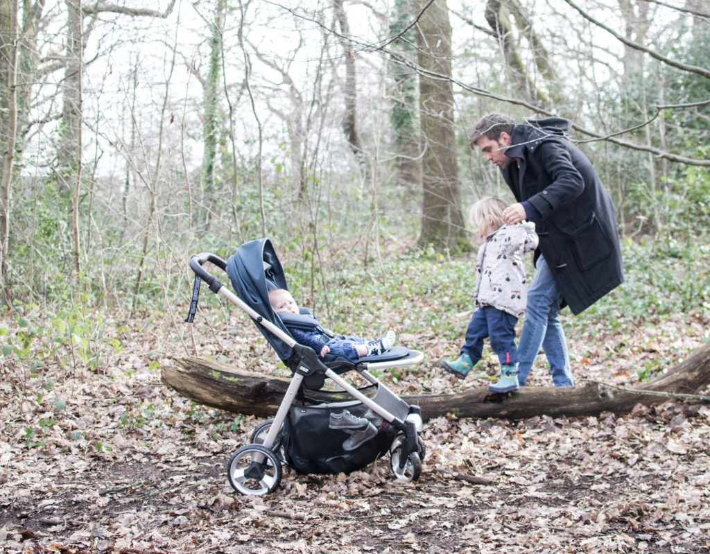 The Flip XT2 has a big storage basket, filled with all our bits on a walk in the woods