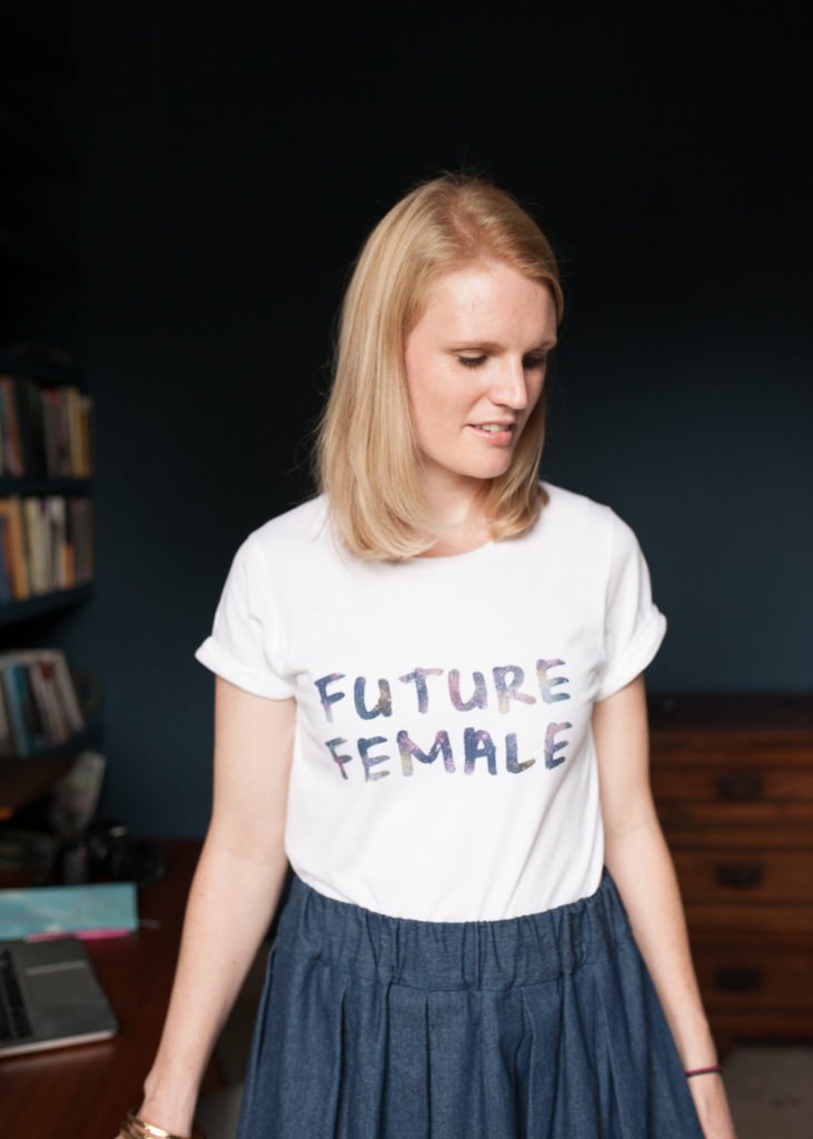 n4mummy wearing Future Female T Shirt by Deborah Campbell Atelier