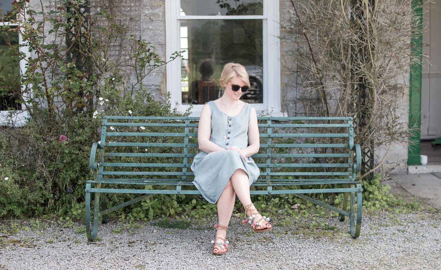 Ethical Fashion Blogger Karen Maurice in a linen dress from Ragtrade Clothing Co