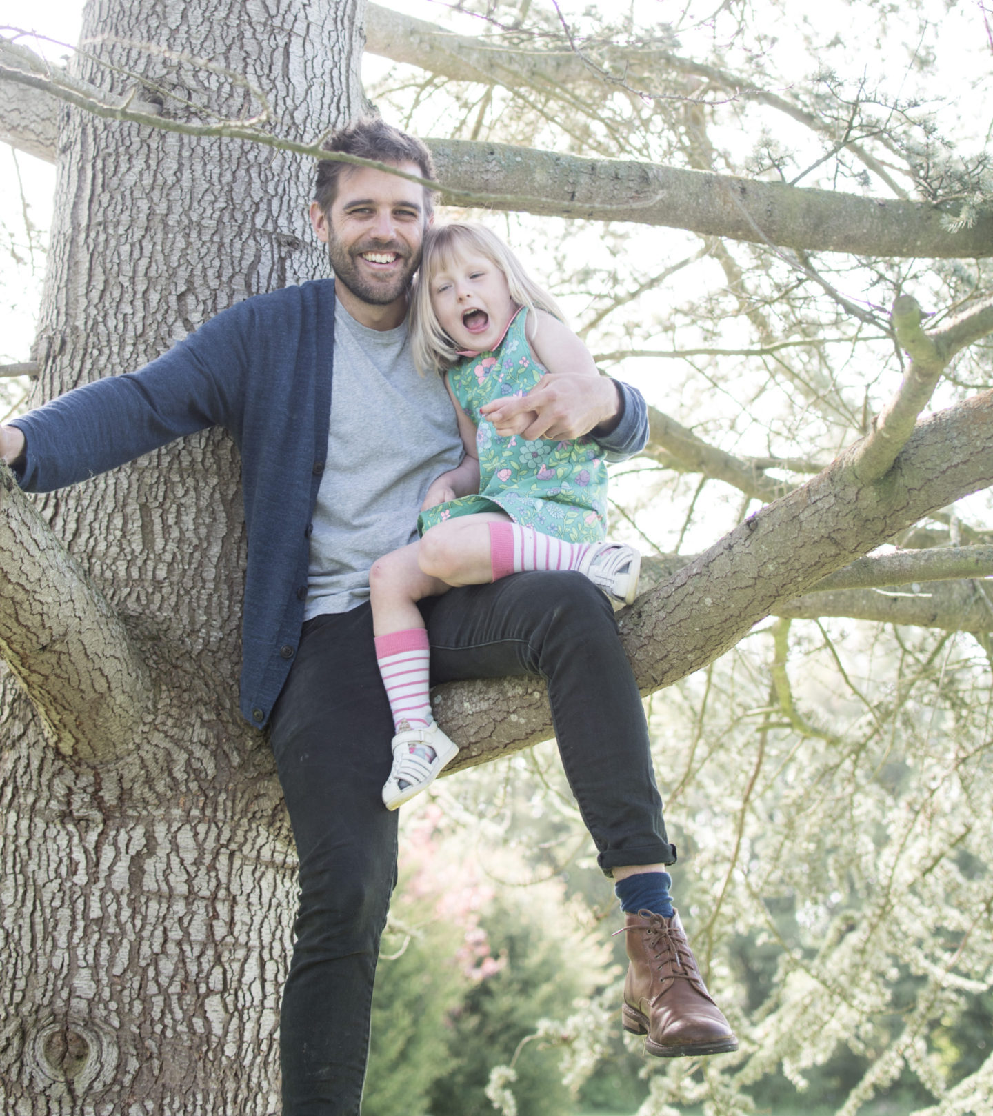 Daisy & her Dad up a tree