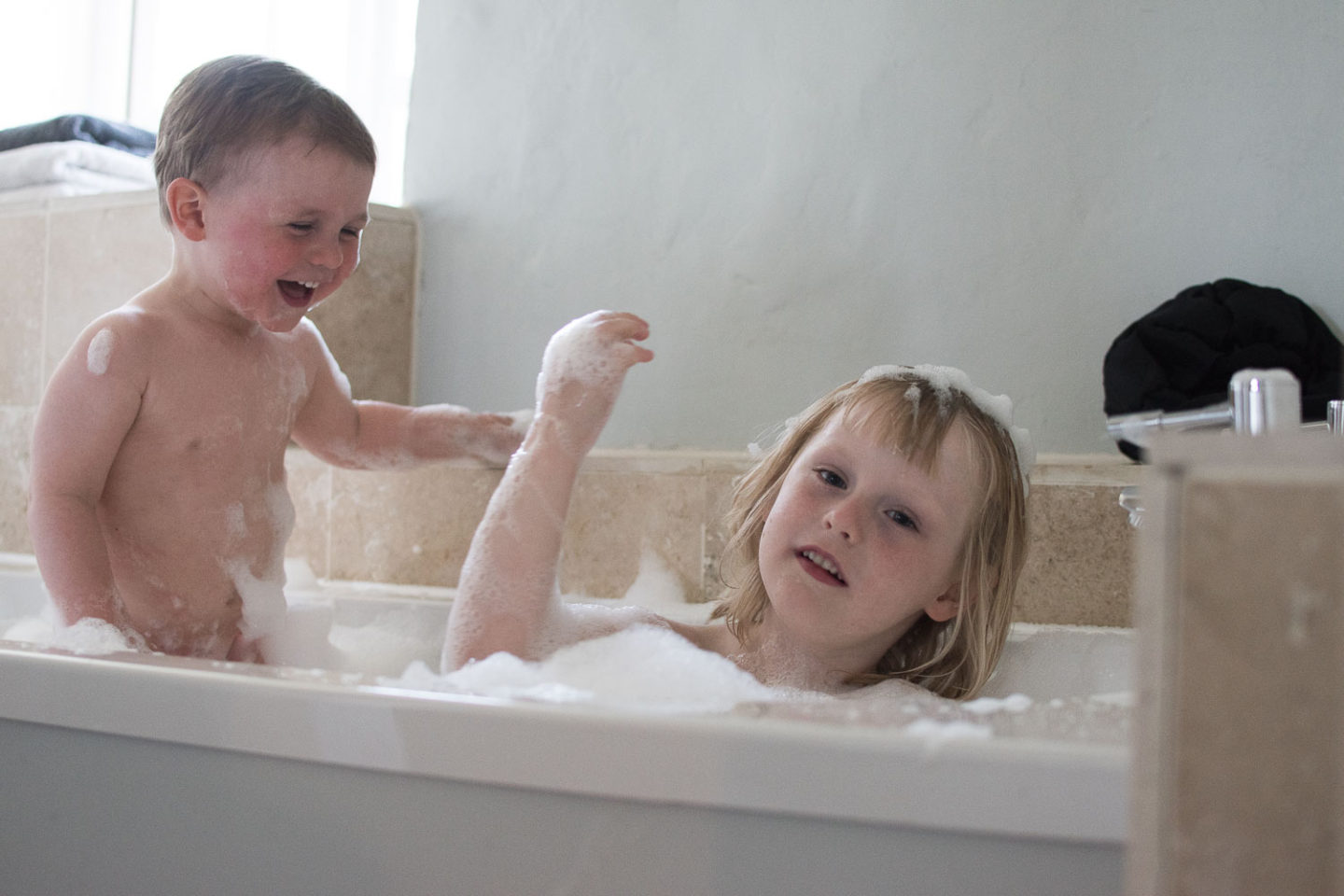 Daisy & Laurie in the bath at Weeke Barton