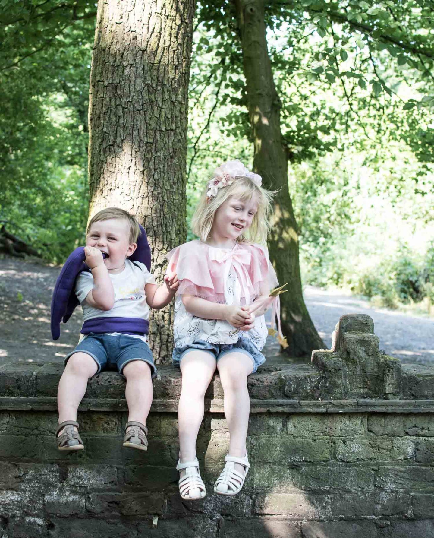 childrens dressing up clothes, Laurie as a dragon and Daisy as a fairy princess