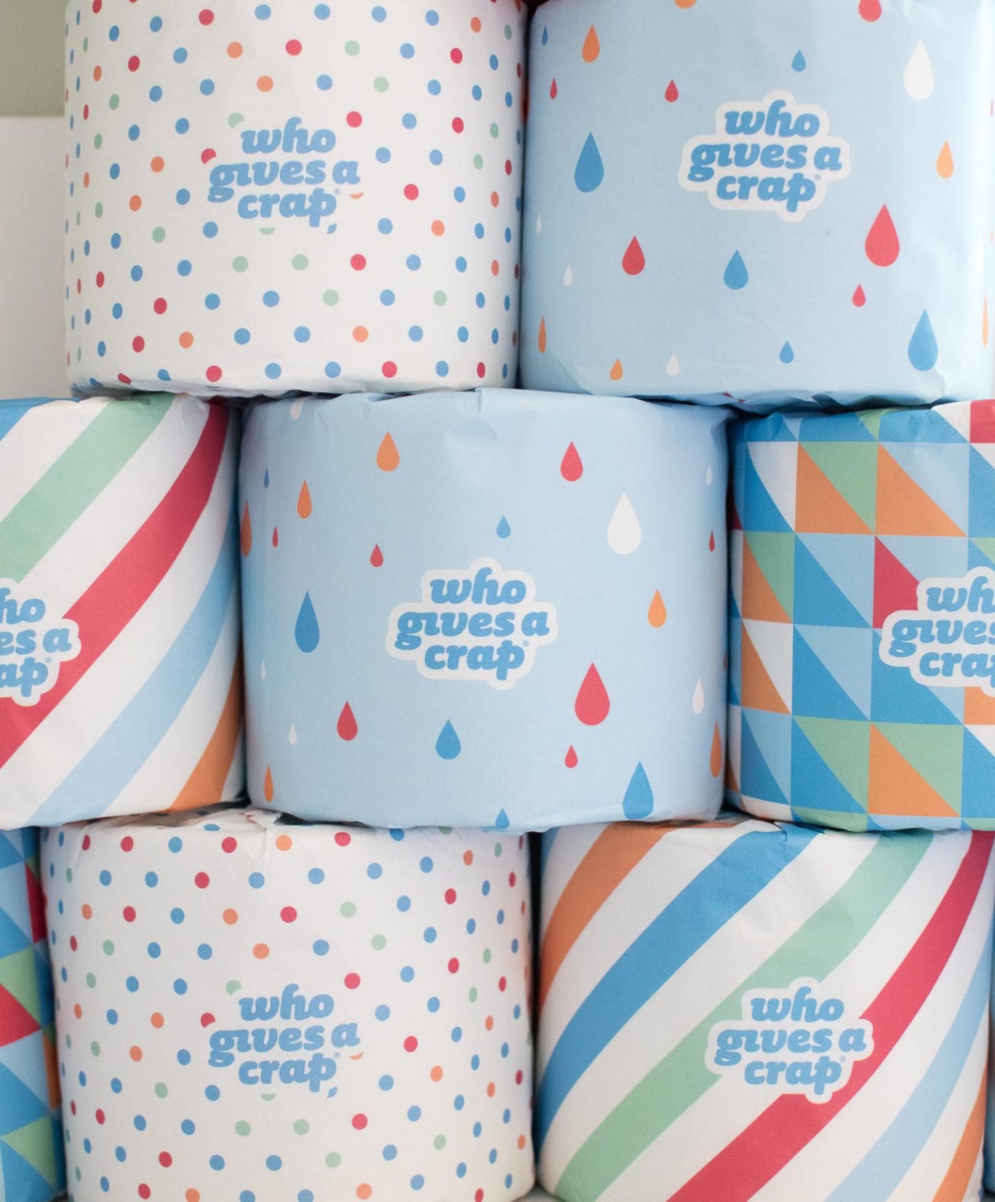 Fun zero waste toilet paper packaging from Who Gives A Crap