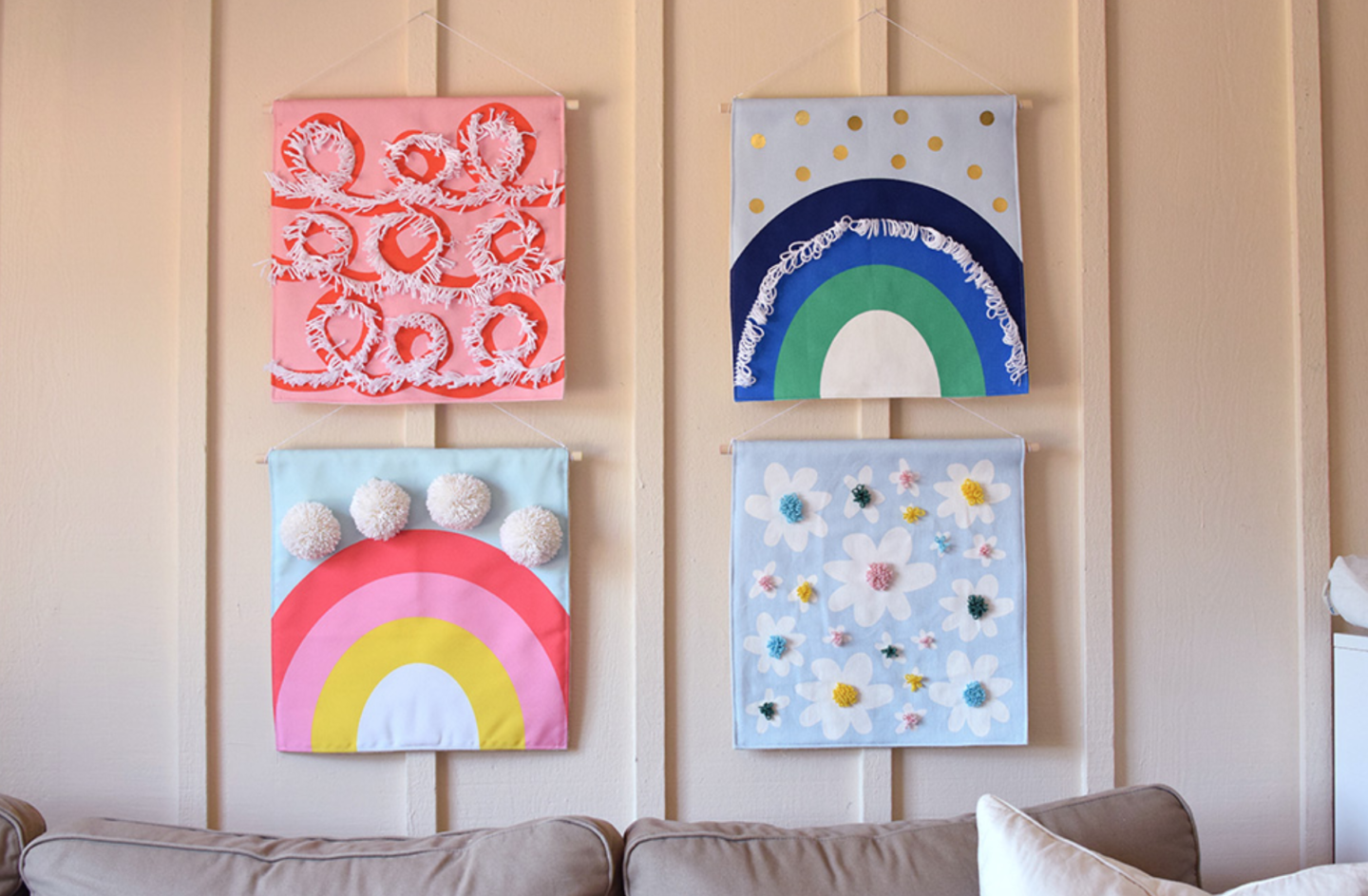 Four DIY Wallhangings from Spoonflower
