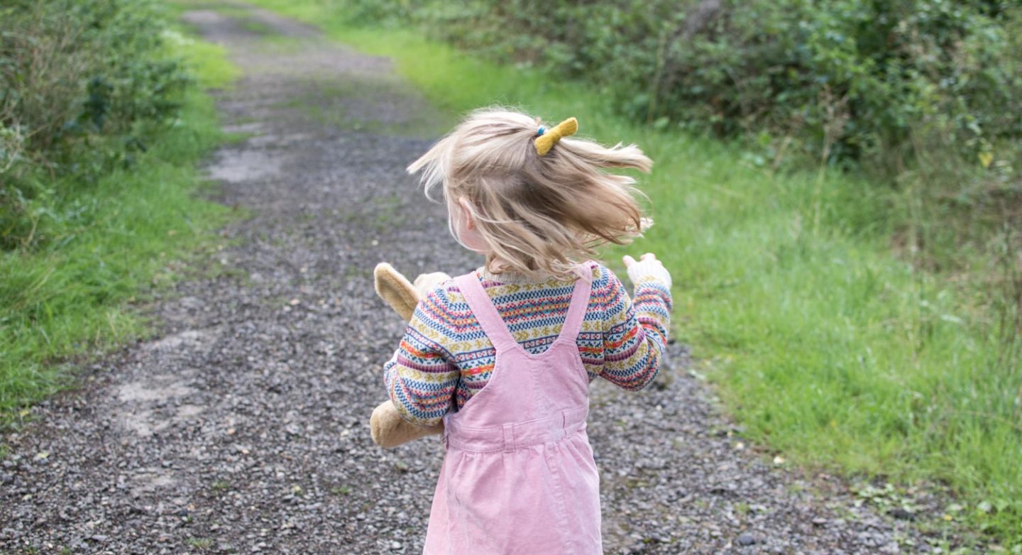 Daisy wears The Faraway Gang Fairisle jumper