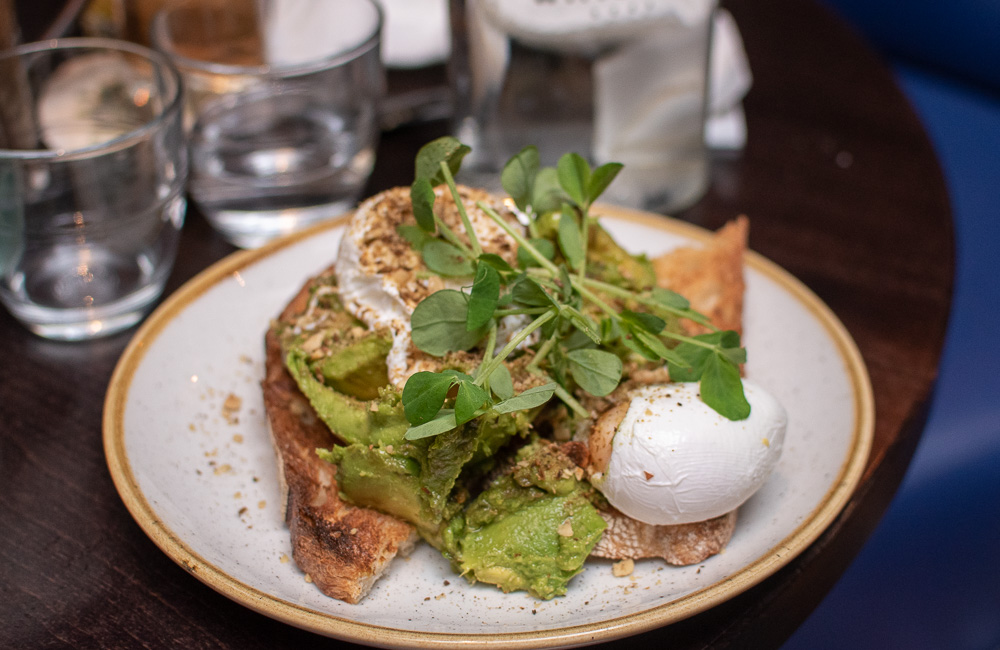 Mother's Day Brunch, Avocado, dukka, pouched eggs and sour dough toast at Little Bat, Islington 