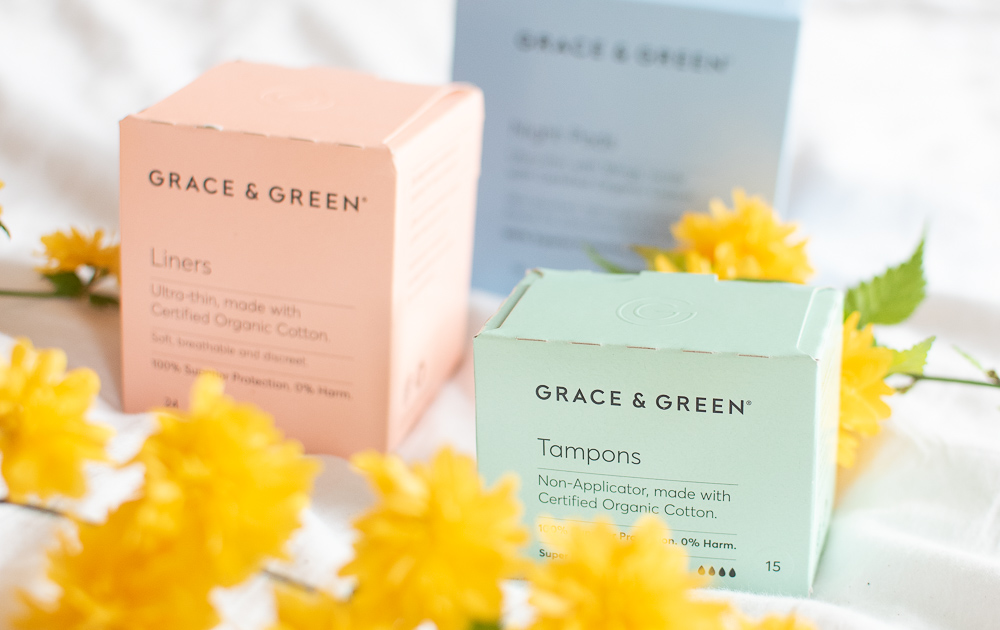 Grace & Green organic tampons, beautiful eco-friendly packaging
