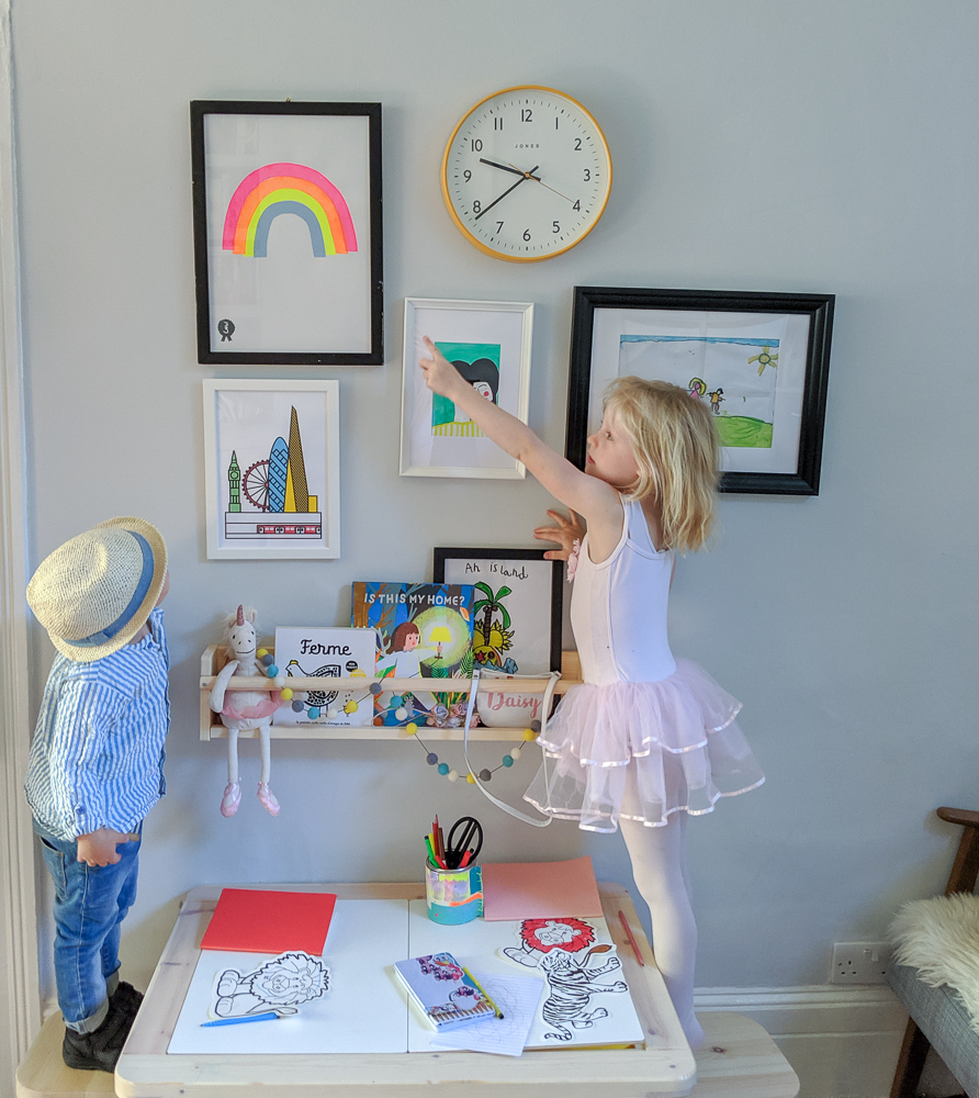 A Creative Workspace for children with artwork and decoration from Etsy