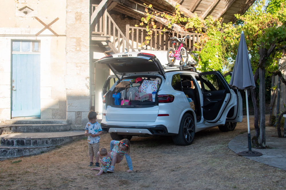 The BMW X5 Plug-in Hybrid boot filled with a family of five's stuff for a holiday