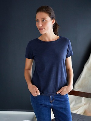 Fairtrade Fashion from Thought Clothing, a navy cotton T 